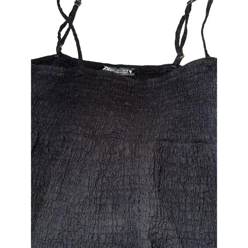 Zara Women's Black Strapless A-Line Knee Length Dress Size L
